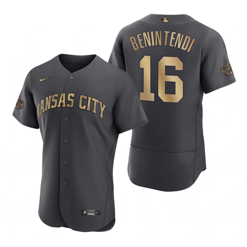 Men's Kansas City Royals Andrew Benintendi Charcoal 2022 MLB All-Star Game Authentic Jersey