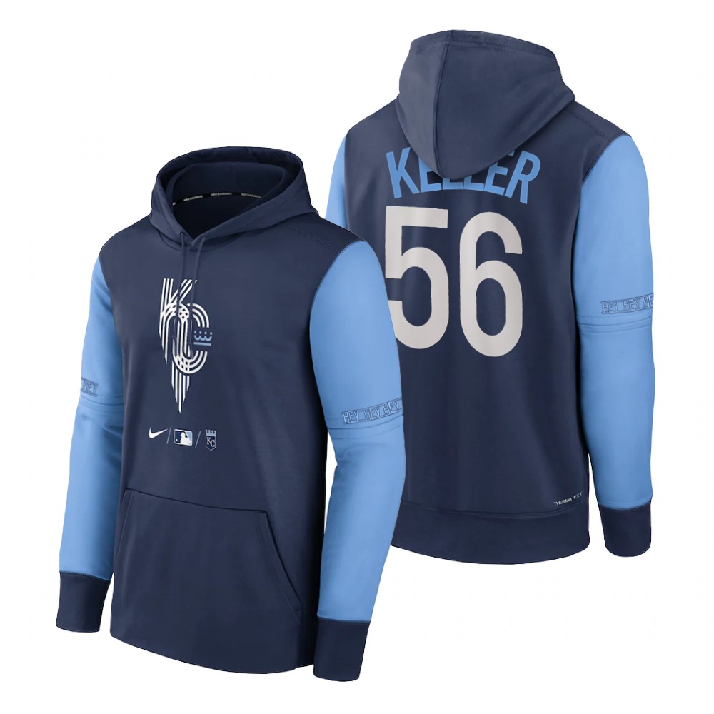 Kansas City Royals Brad Keller Navy 2022 City Connect Pullover Hoodie