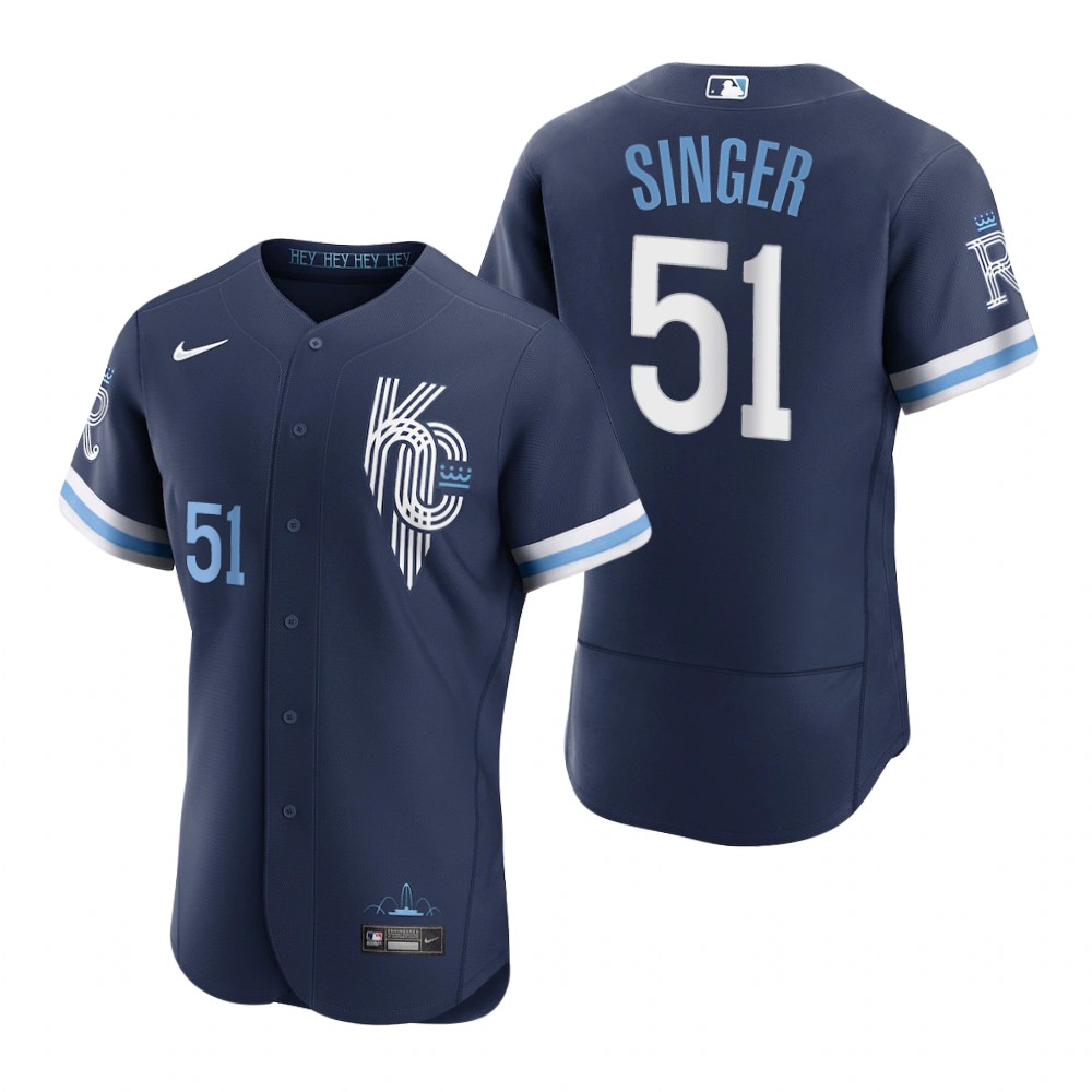 Men's Kansas City Royals Brady Singer Navy 2022 City Connect Authentic Jersey Men's Kansas City Royals Brady Singer Navy 2022 City Connect Authentic Jersey