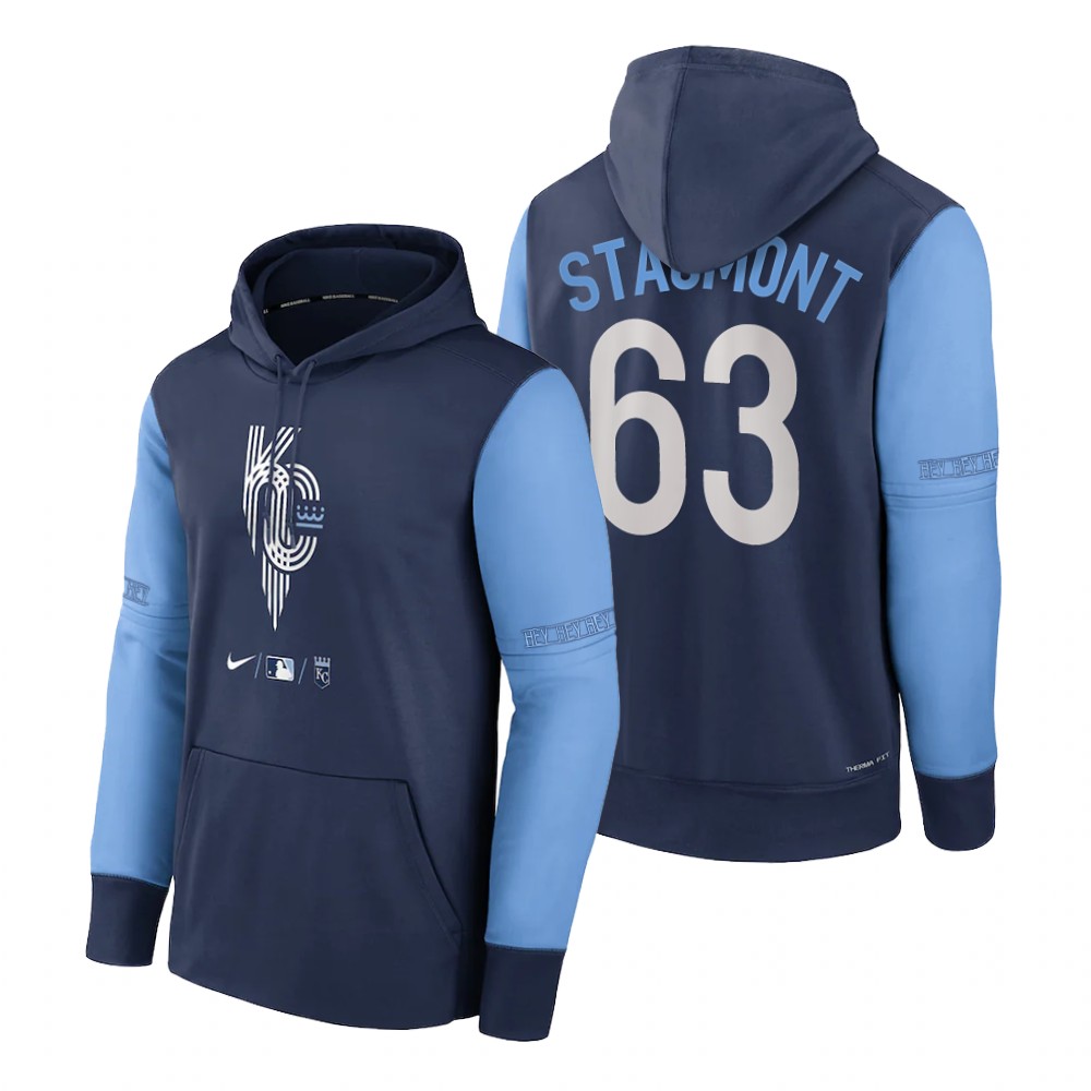 Kansas City Royals Josh Staumont Navy 2022 City Connect Pullover Hoodie