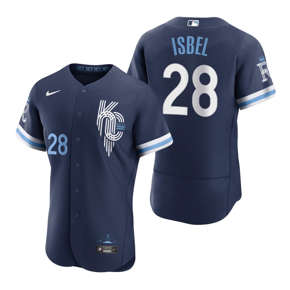 Men's Kansas City Royals Kyle Isbel Navy 2022 City Connect Authentic Jersey Men's Kansas City Royals Kyle Isbel Navy 2022 City Connect Authentic Jersey