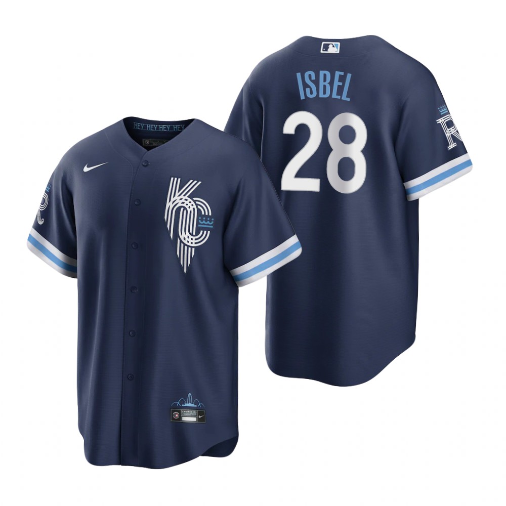 Kansas City Royals Kyle Isbel Navy 2022 City Connect Replica Jersey Kansas City Royals Kyle Isbel Navy 2022 City Connect Replica Jersey