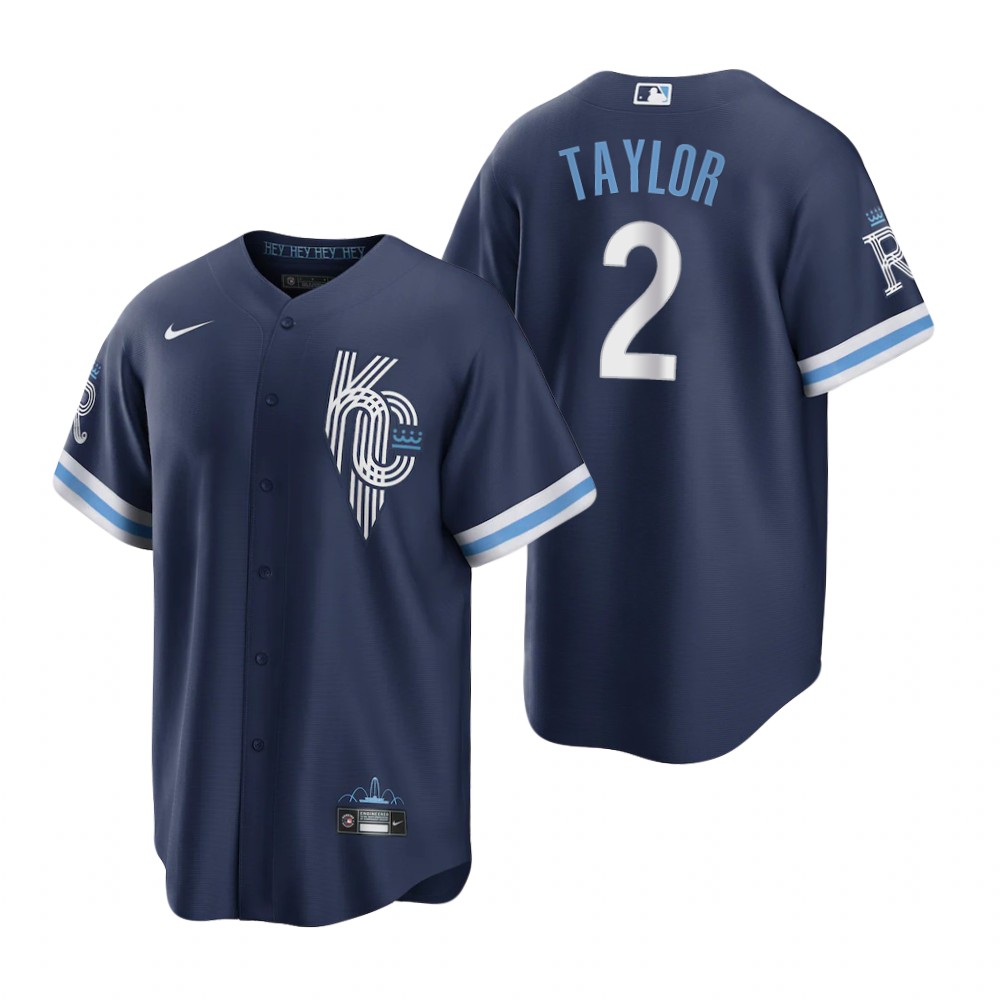 Kansas City Royals Michael Taylor Navy 2022 City Connect Replica Jersey Kansas City Royals Michael Taylor Navy 2022 City Connect Replica Jersey