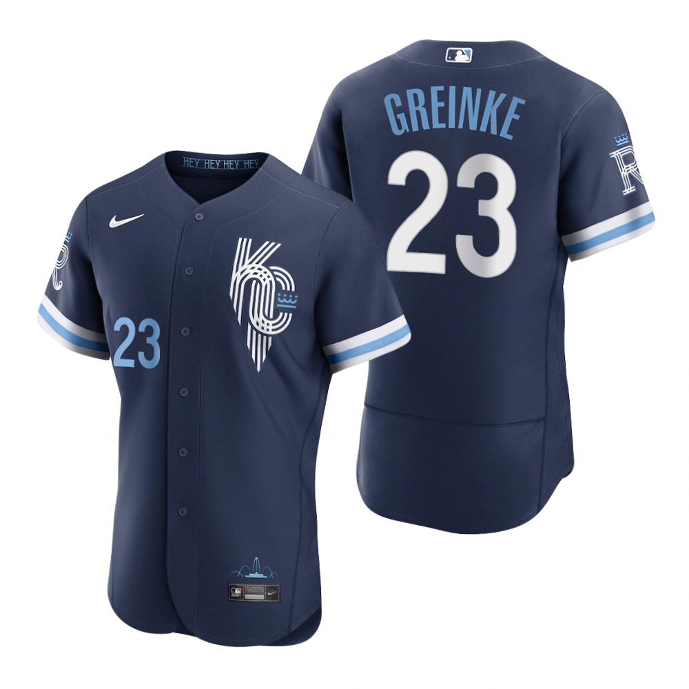 Men's Kansas City Royals Zack Greinke Navy 2022 City Connect Authentic Jersey