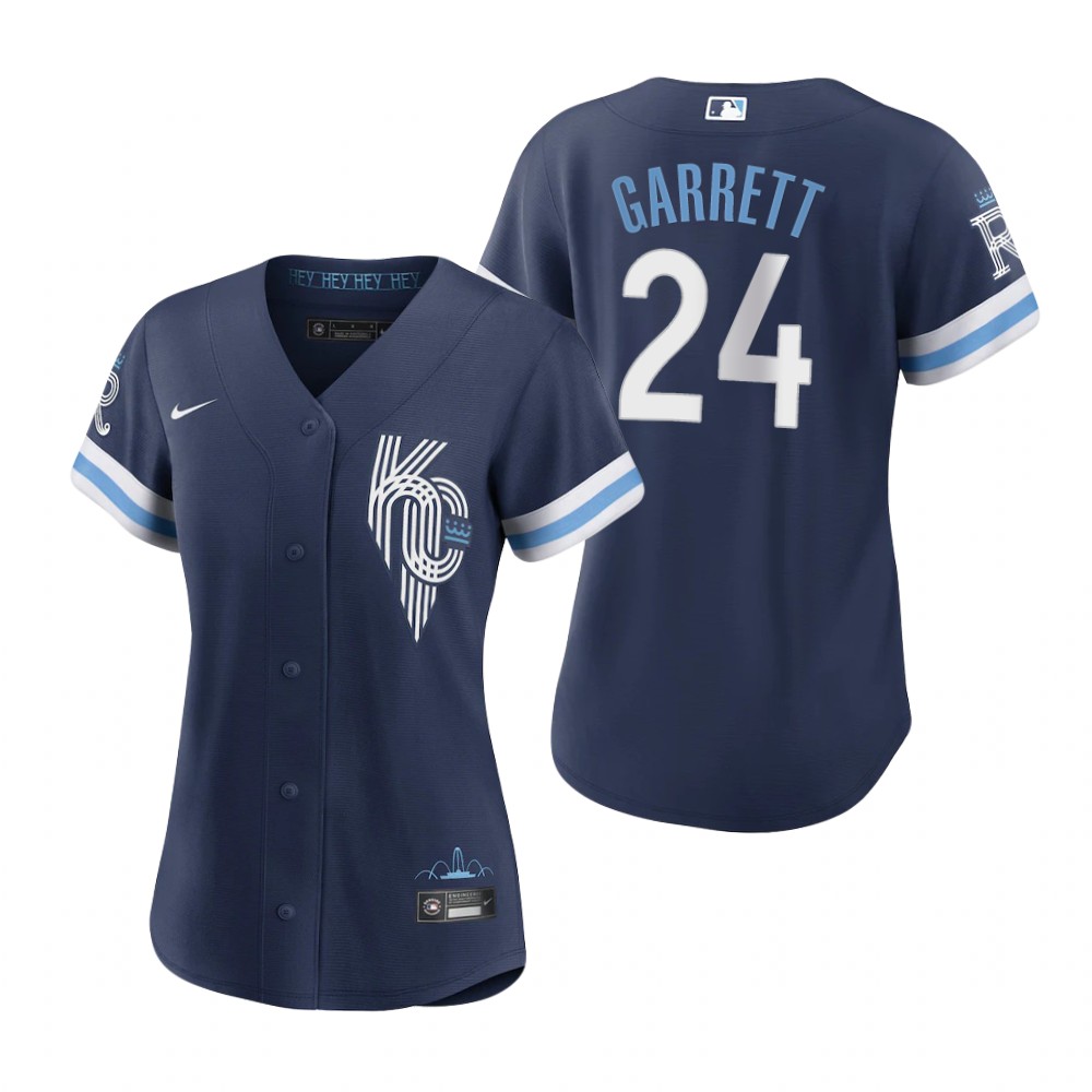 Women's Kansas City Royals Amir Garrett Navy 2022 City Connect Replica Jersey
