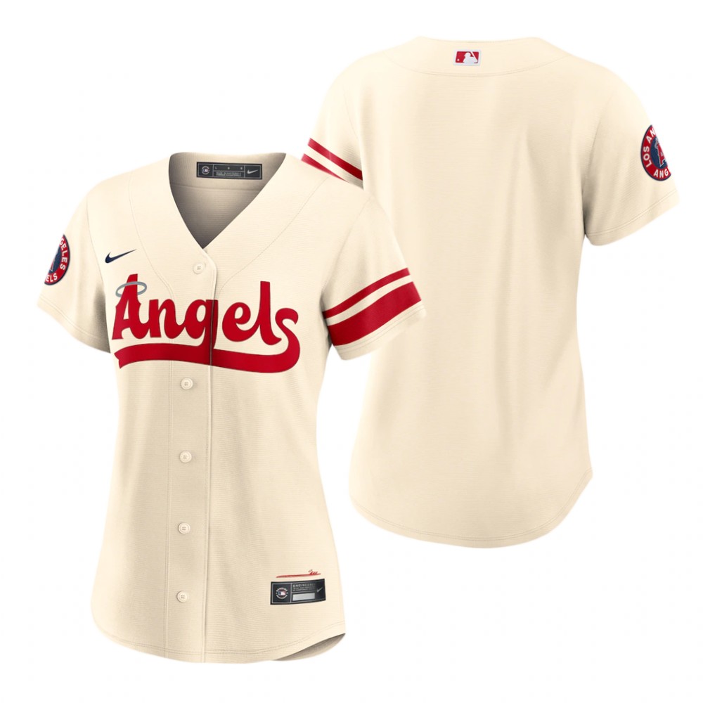 Women's Los Angeles Angels Cream 2022 City Connect Replica Team Jersey Women's Los Angeles Angels Cream 2022 City Connect Replica Team Jersey