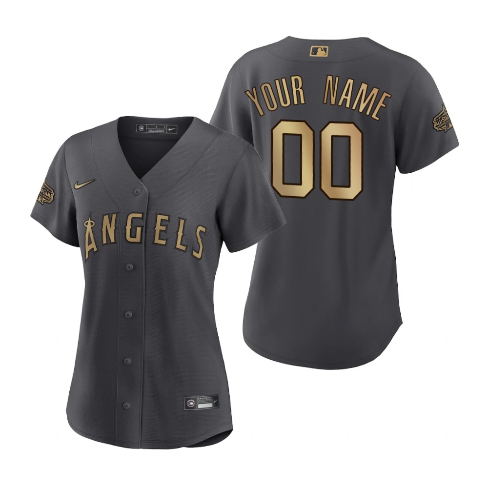 Women's Los Angeles Angels Custom Charcoal 2022 MLB All-Star Game Replica Jersey Women's Los Angeles Angels Custom Charcoal 2022 MLB All-Star Game Replica Jersey