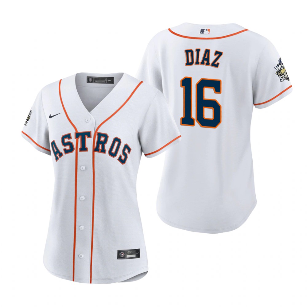 Women's Houston Astros Aledmys Diaz White 2022 World Series Replica Jersey Women's Houston Astros Aledmys Diaz White 2022 World Series Replica Jersey