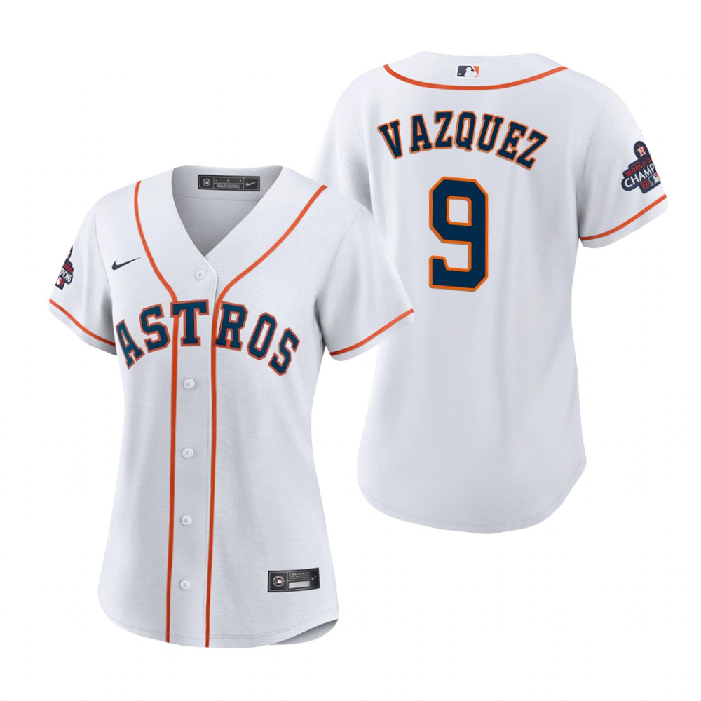 Women's Houston Astros Christian Vazquez White 2022 World Series Champions Replica Jersey Women's Houston Astros Christian Vazquez White 2022 World Series Champions Replica Jersey