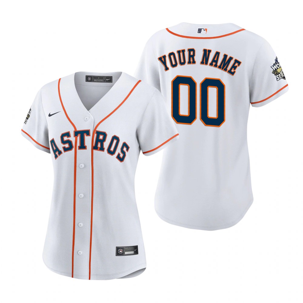 Women's Houston Astros Custom White 2022 World Series Replica Jersey Women's Houston Astros Custom White 2022 World Series Replica Jersey