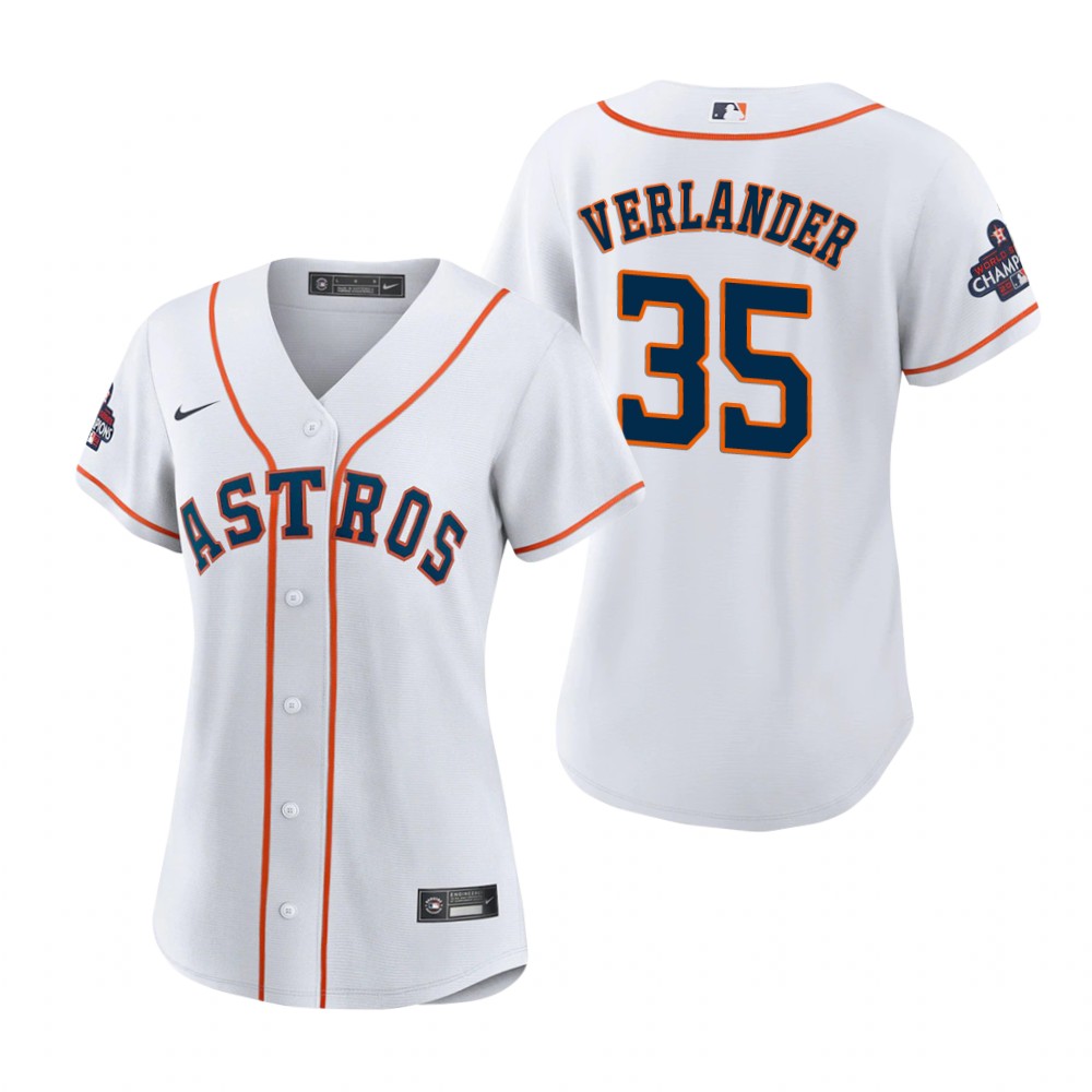 Women's Houston Astros Justin Verlander White 2022 World Series Champions Replica Jersey