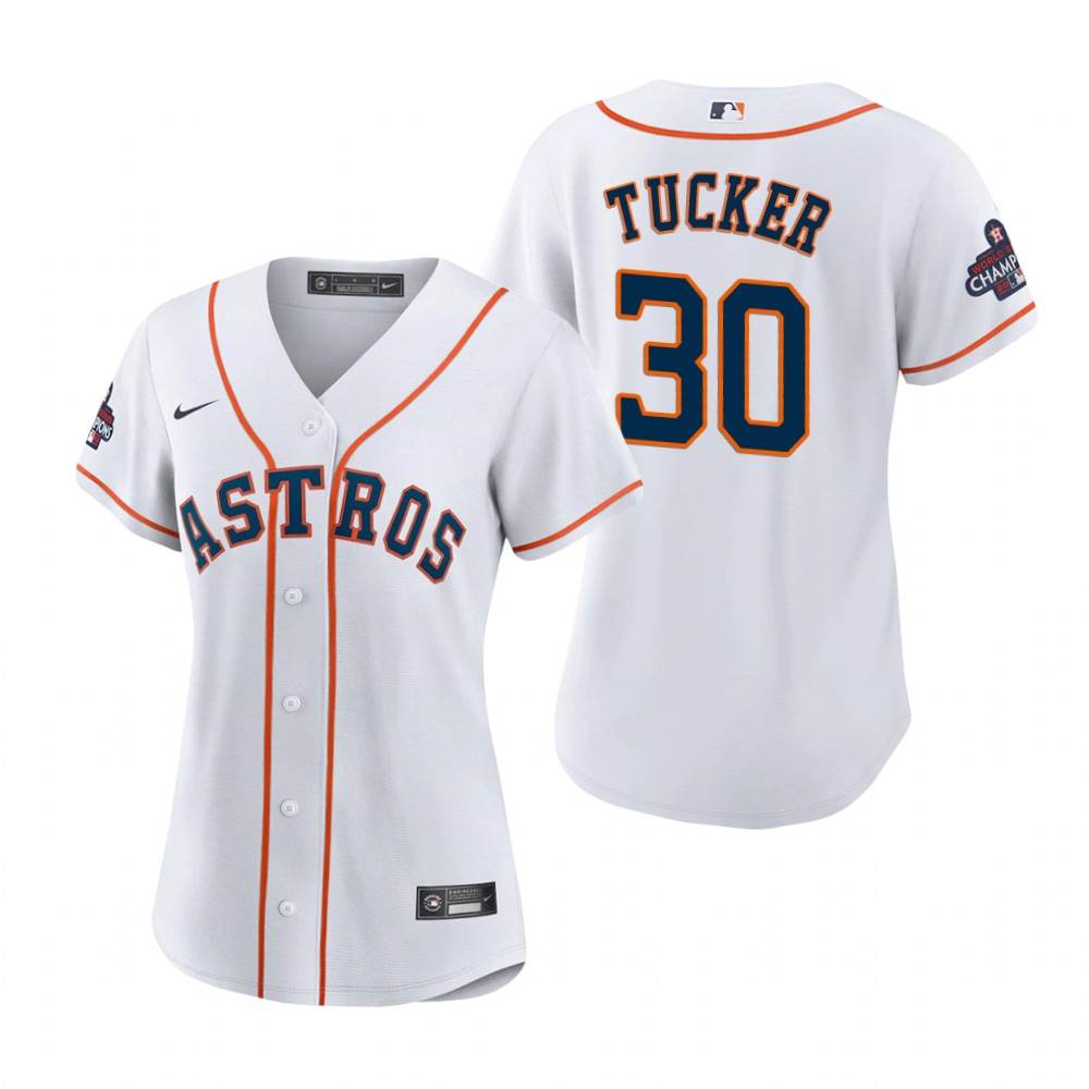 Women's Houston Astros Kyle Tucker White 2022 World Series Champions Replica Jersey Women's Houston Astros Kyle Tucker White 2022 World Series Champions Replica Jersey