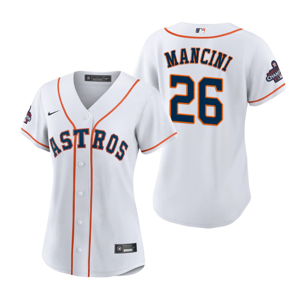 Women's Houston Astros Trey Mancini White 2022 World Series Champions Replica Jersey Women's Houston Astros Trey Mancini White 2022 World Series Champions Replica Jersey