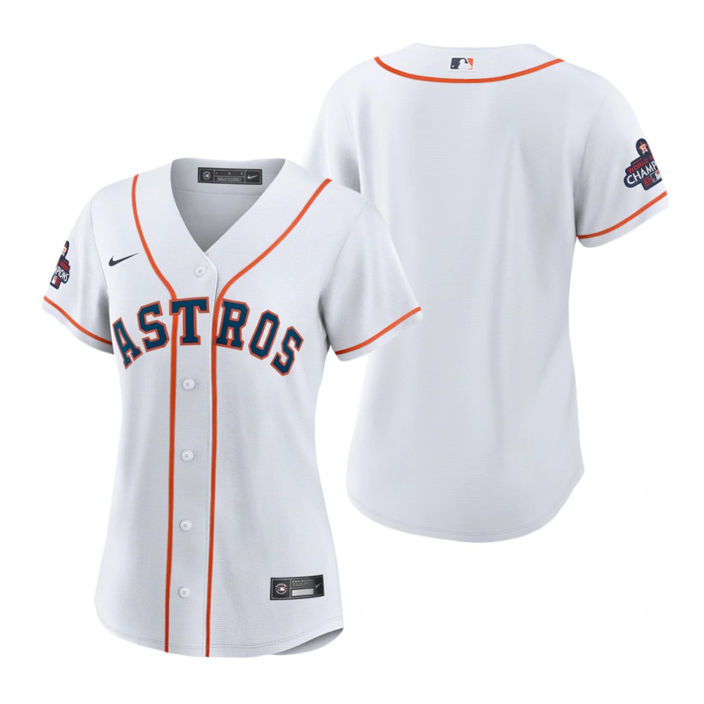 Women's Houston Astros White 2022 World Series Champions Home Replica Jersey Women's Houston Astros White 2022 World Series Champions Home Replica Jersey