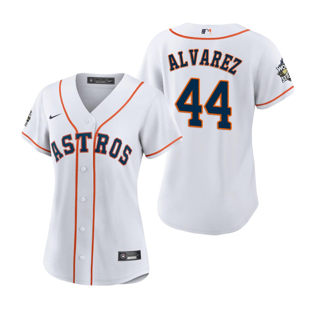 Women's Houston Astros Yordan Alvarez White 2022 World Series Replica Jersey Women's Houston Astros Yordan Alvarez White 2022 World Series Replica Jersey