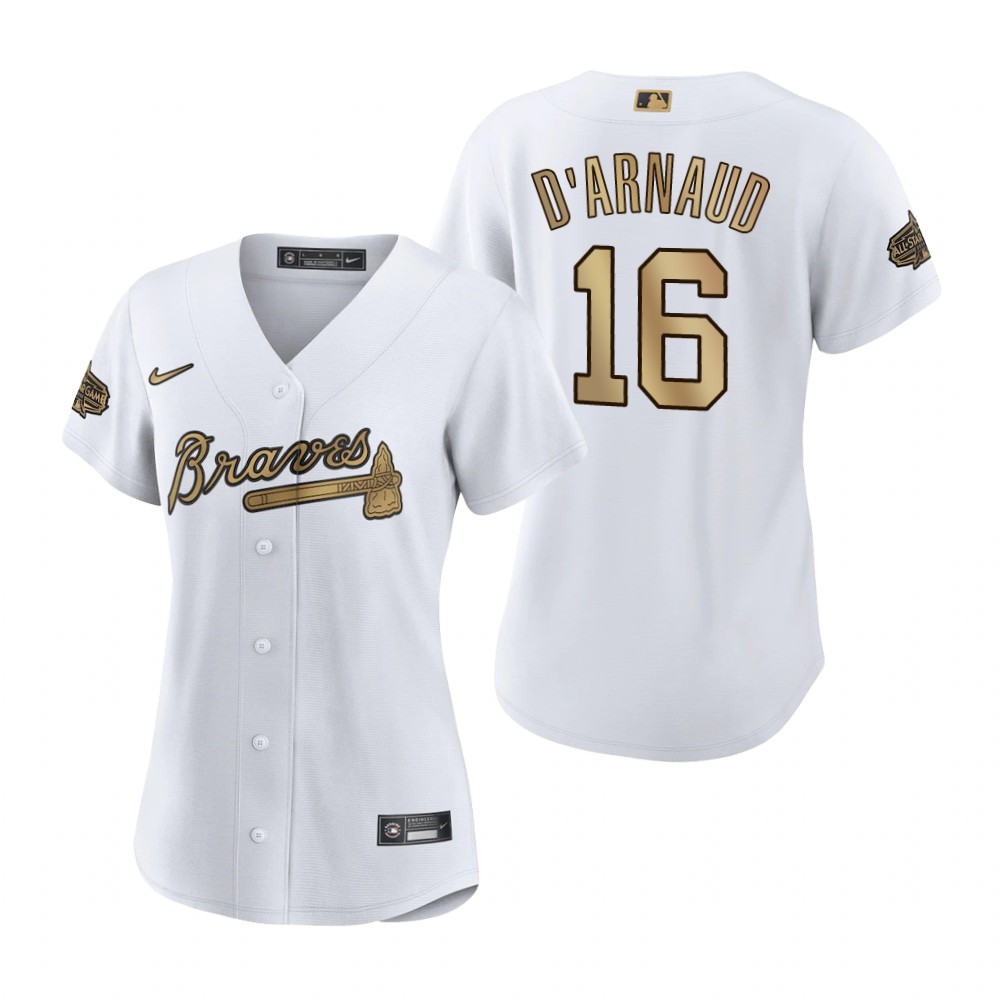 Women's Atlanta Braves Travis d'Arnaud White 2022 MLB All-Star Game Replica Jersey