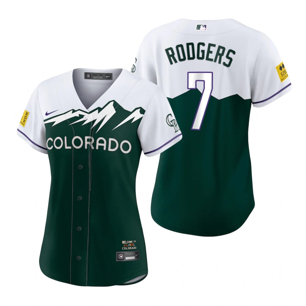 Women's Colorado Rockies Brendan Rodgers Green 2022 City Connect Replica Jersey