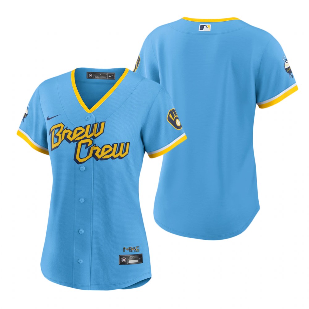 Women's Milwaukee Brewers Powder Blue 2022 City Connect Replica Team Jersey