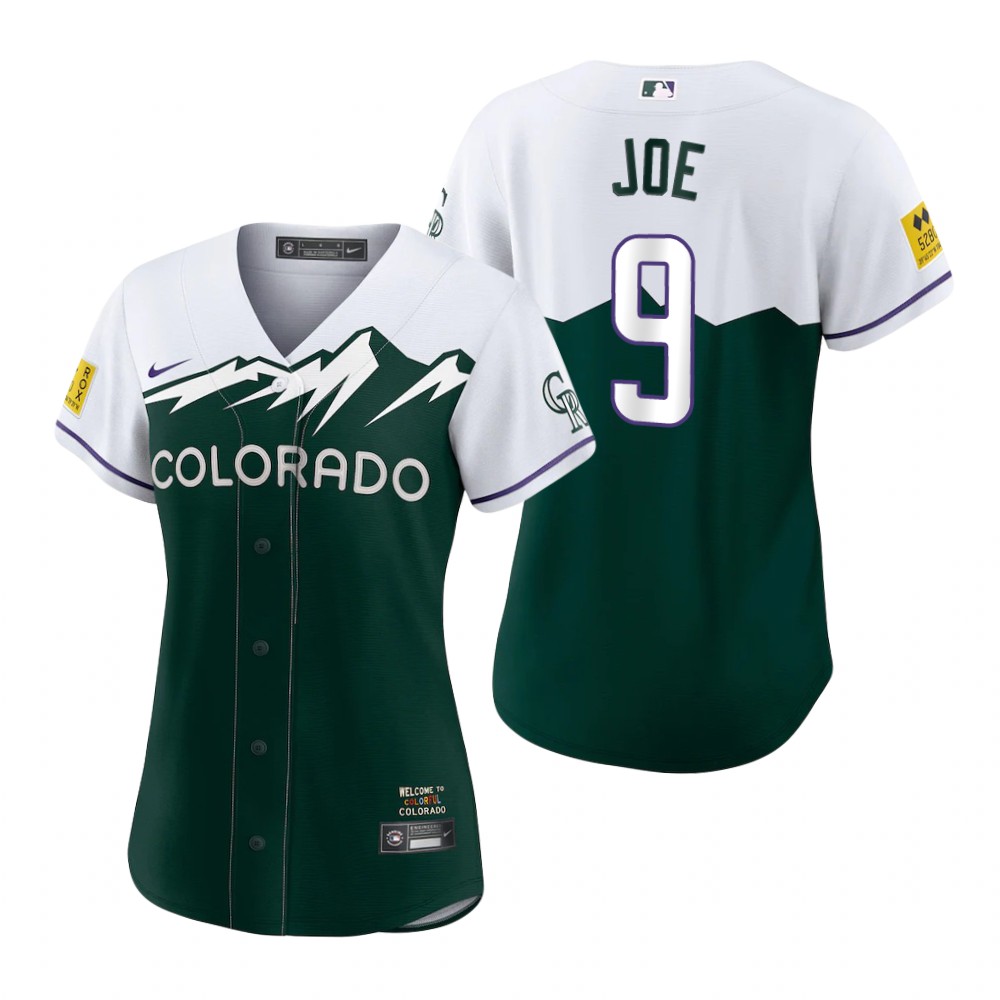 Women's Colorado Rockies Connor Joe Green 2022 City Connect Replica Jersey Women's Colorado Rockies Connor Joe Green 2022 City Connect Replica Jersey