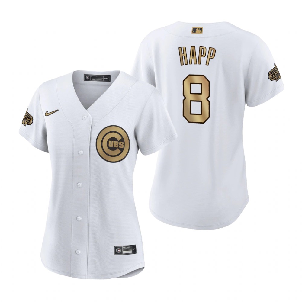 Women's Chicago Cubs Ian Happ White 2022 MLB All-Star Game Replica Jersey Women's Chicago Cubs Ian Happ White 2022 MLB All-Star Game Replica Jersey