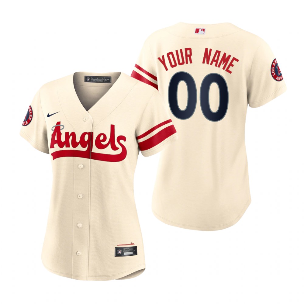 Women's Los Angeles Angels Custom Cream 2022 City Connect Replica Jersey Women's Los Angeles Angels Custom Cream 2022 City Connect Replica Jersey