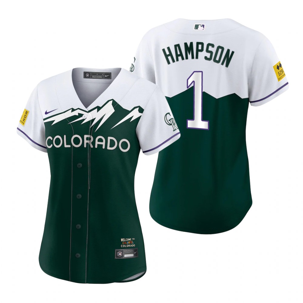 Women's Colorado Rockies Garrett Hampson Green 2022 City Connect Replica Jersey