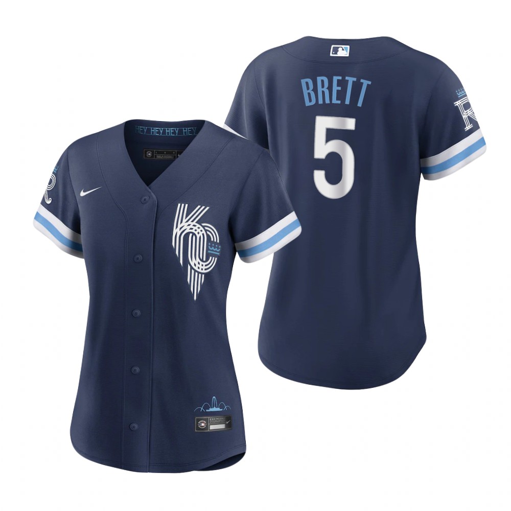 Women's Kansas City Royals George Brett Navy 2022 City Connect Replica Jersey