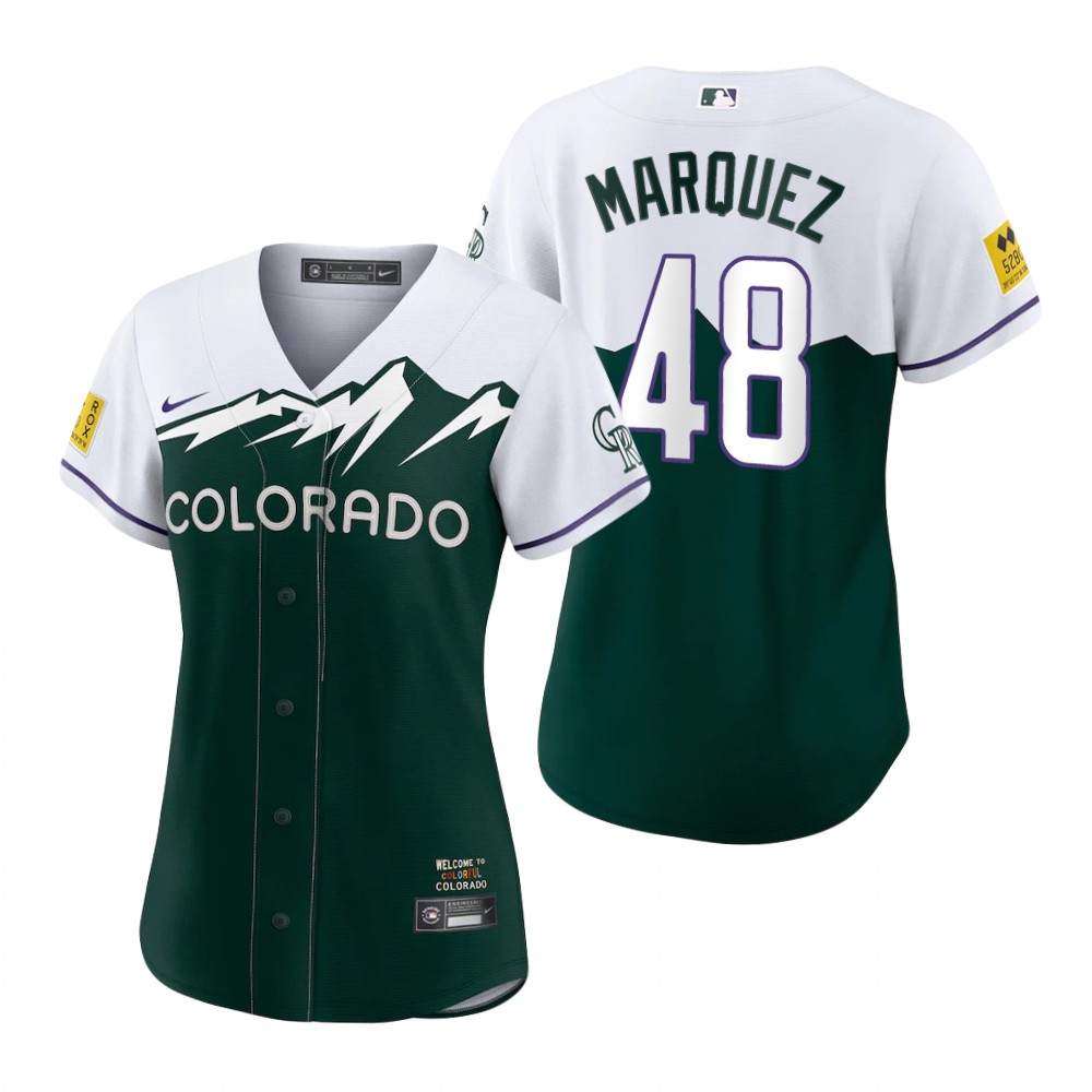 Women's Colorado Rockies German Marquez Green 2022 City Connect Replica Jersey