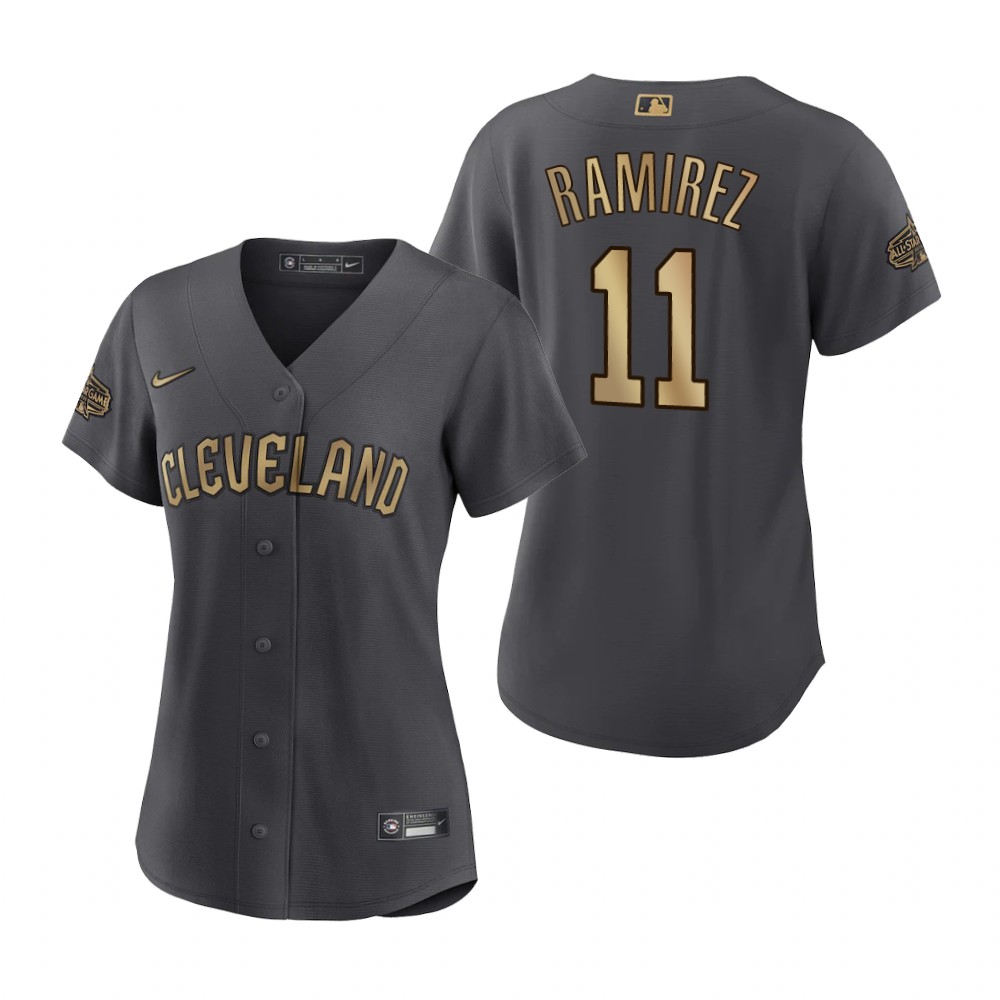 Women's Cleveland Guardians Jose Ramirez Charcoal 2022 MLB All-Star Game Replica Jersey Women's Cleveland Guardians Jose Ramirez Charcoal 2022 MLB All-Star Game Replica Jersey
