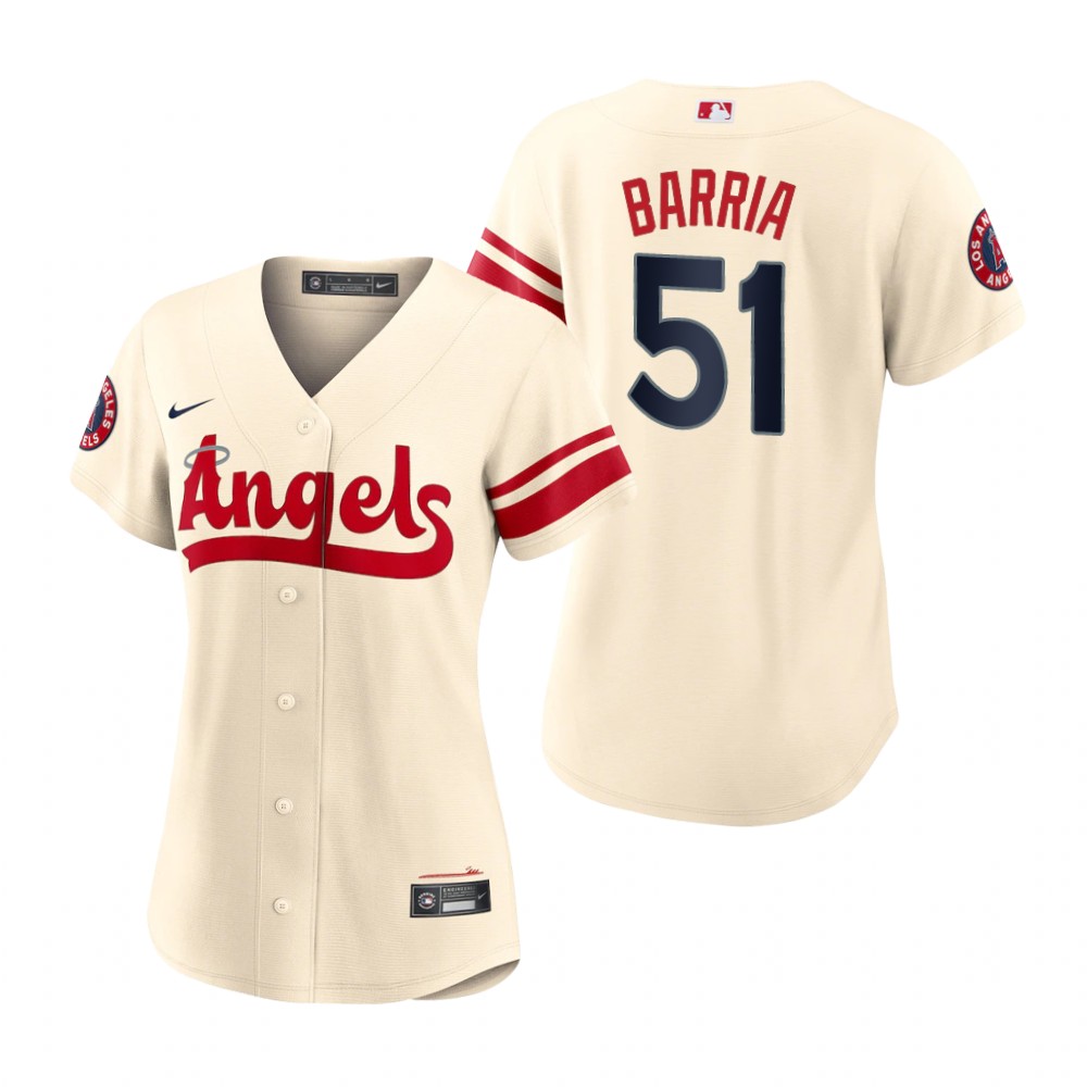 Women's Los Angeles Angels Jaime Barria Cream 2022 City Connect Replica Jersey