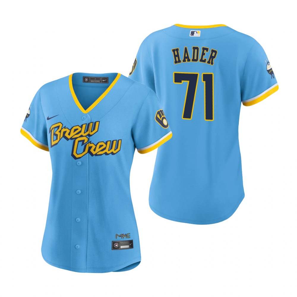 Women's Milwaukee Brewers Josh Hader Powder Blue 2022 City Connect Replica Jersey