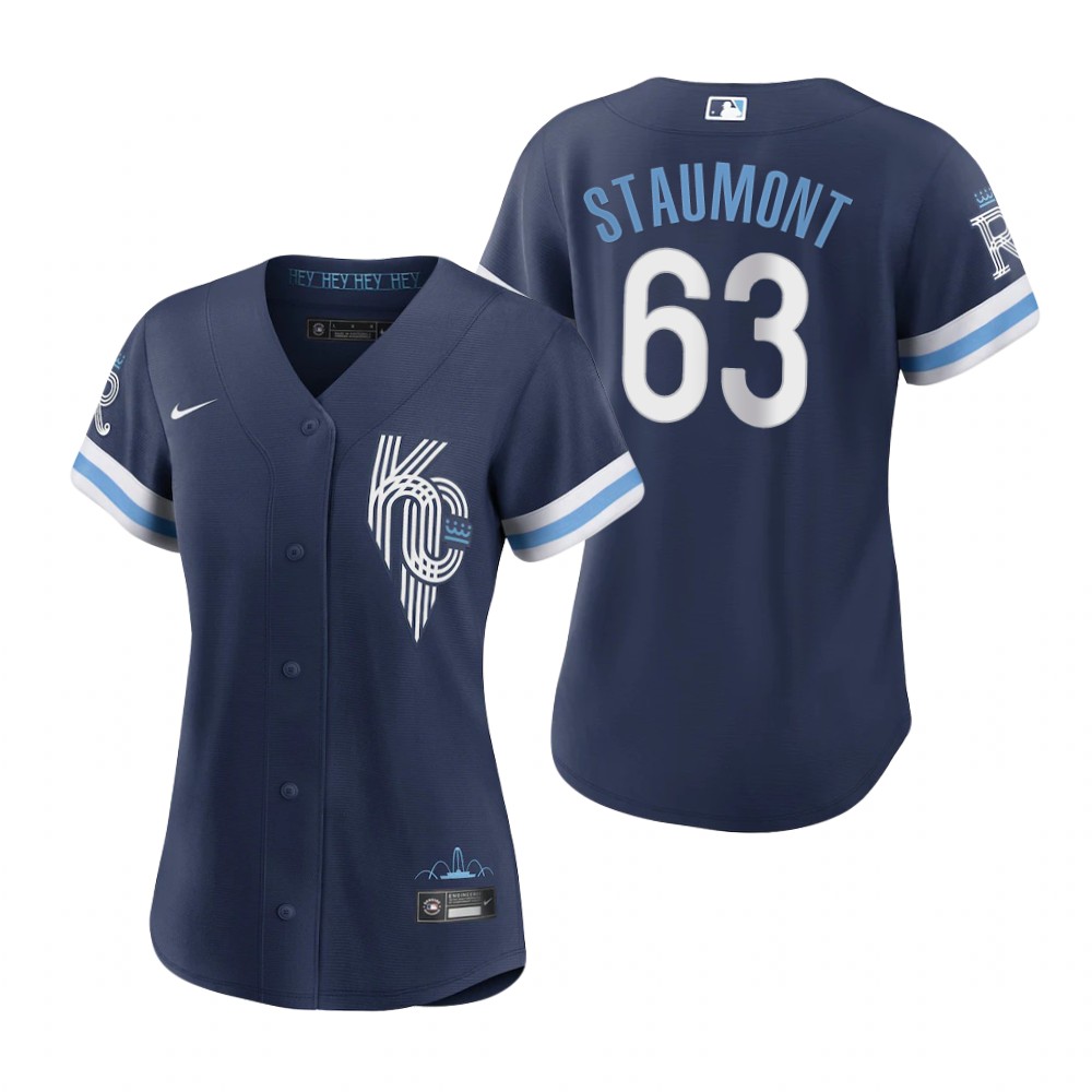 Women's Kansas City Royals Josh Staumont Navy 2022 City Connect Replica Jersey Women's Kansas City Royals Josh Staumont Navy 2022 City Connect Replica Jersey
