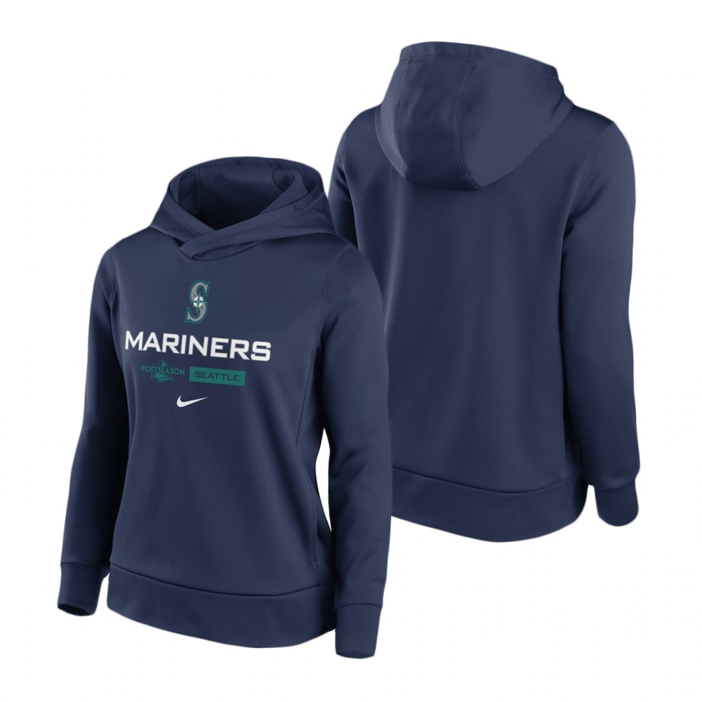 Women's Seattle Mariners Navy 2022 Postseason Dugout Hoodie Women's Seattle Mariners Navy 2022 Postseason Dugout Hoodie