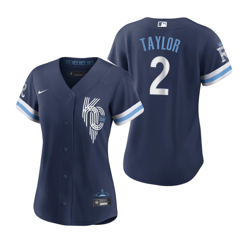 Women's Kansas City Royals Michael Taylor Navy 2022 City Connect Replica Jersey Women's Kansas City Royals Michael Taylor Navy 2022 City Connect Replica Jersey