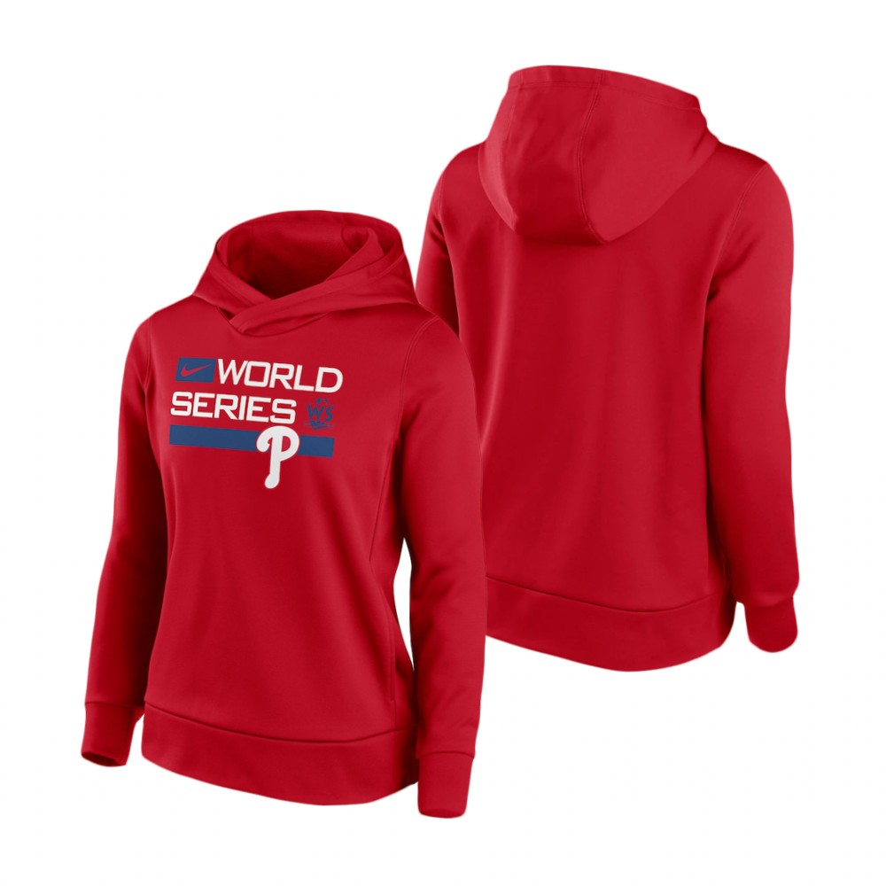 Women's Philadelphia Phillies Red 2022 World Series Dugout Hoodie Women's Philadelphia Phillies Red 2022 World Series Dugout Hoodie