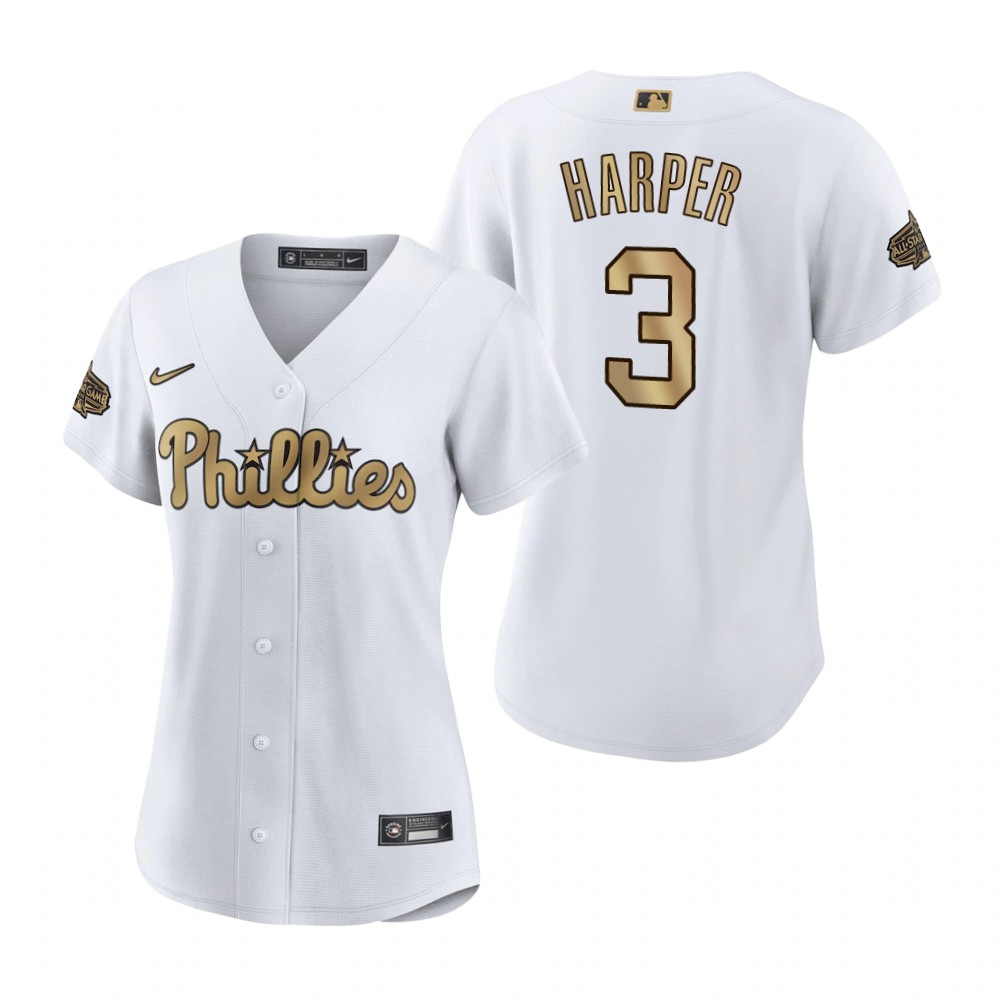 Women's Philadelphia Phillies Bryce Harper White 2022 MLB All-Star Game Replica Jersey
