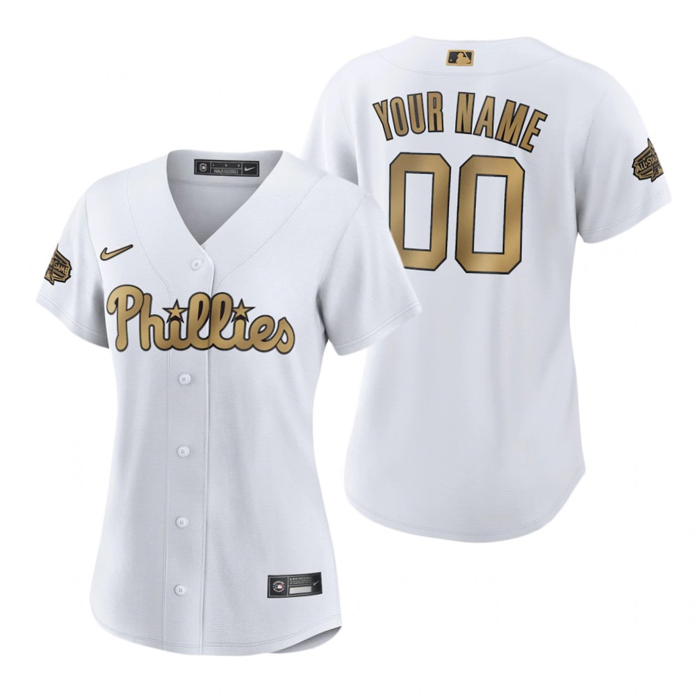 Women's Philadelphia Phillies Custom White 2022 MLB All-Star Game Replica Jersey Women's Philadelphia Phillies Custom White 2022 MLB All-Star Game Replica Jersey