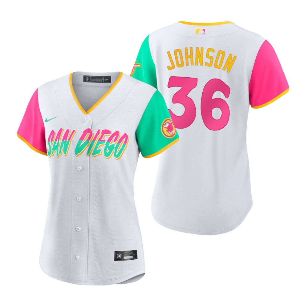 Women's San Diego Padres Pierce Johnson White 2022 City Connect Replica Jersey