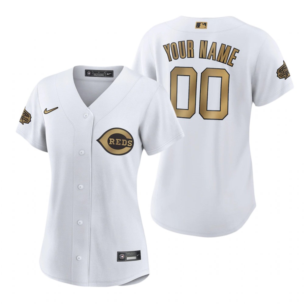 Women's Cincinnati Reds Custom White 2022 MLB All-Star Game Replica Jersey Women's Cincinnati Reds Custom White 2022 MLB All-Star Game Replica Jersey