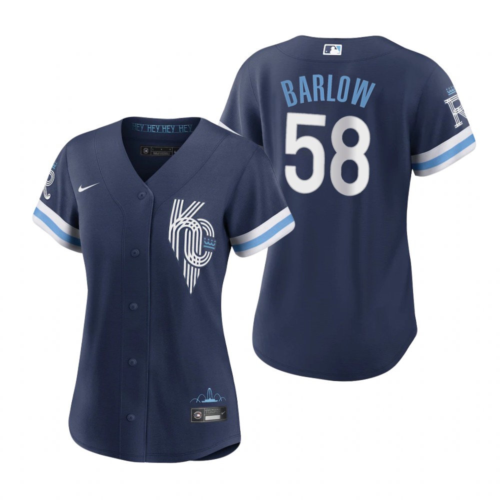 Women's Kansas City Royals Scott Barlow Navy 2022 City Connect Replica Jersey Women's Kansas City Royals Scott Barlow Navy 2022 City Connect Replica Jersey