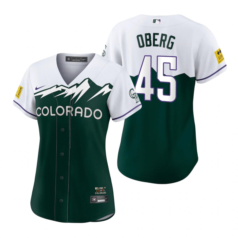 Women's Colorado Rockies Scott Oberg Green 2022 City Connect Replica Jersey