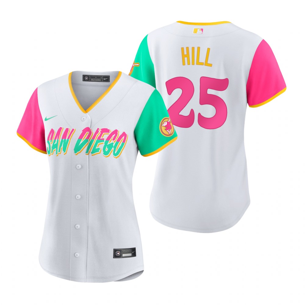 Women's San Diego Padres Tim Hill White 2022 City Connect Replica Jersey