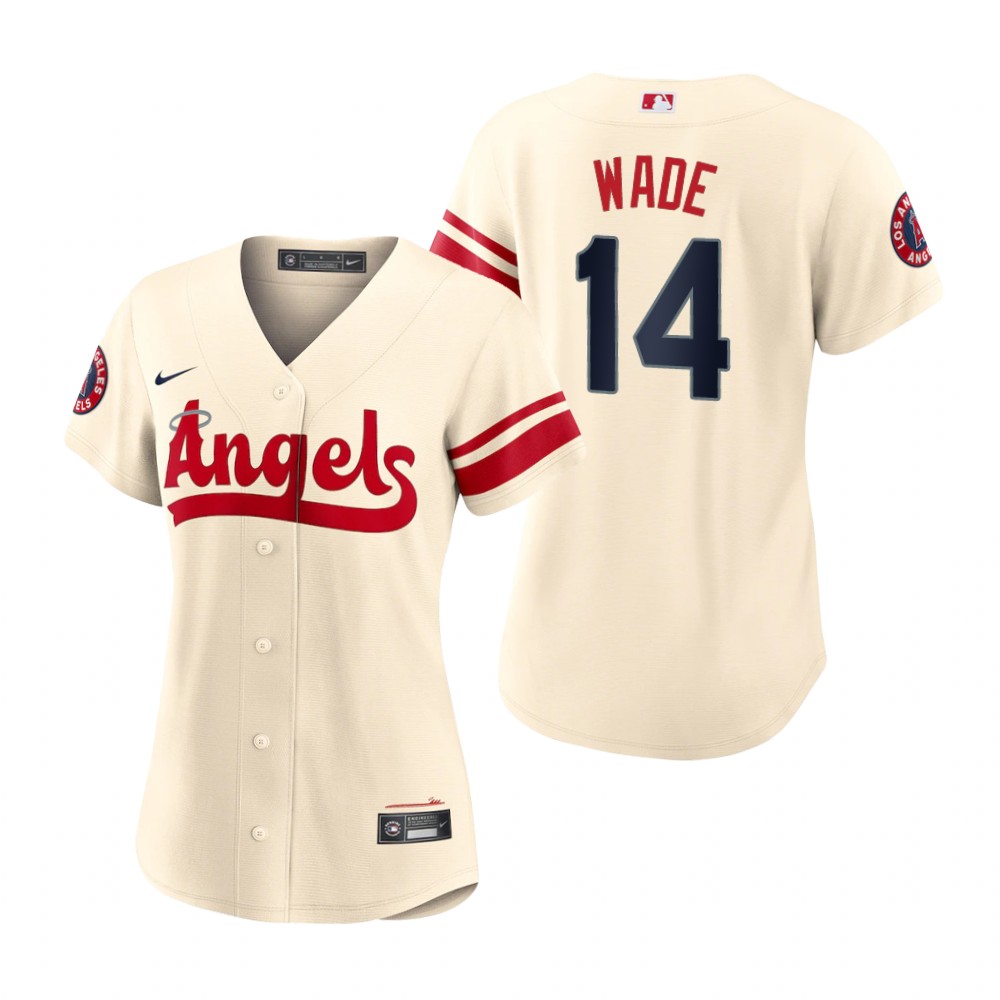 Women's Los Angeles Angels Tyler Wade Cream 2022 City Connect Replica Jersey Women's Los Angeles Angels Tyler Wade Cream 2022 City Connect Replica Jersey