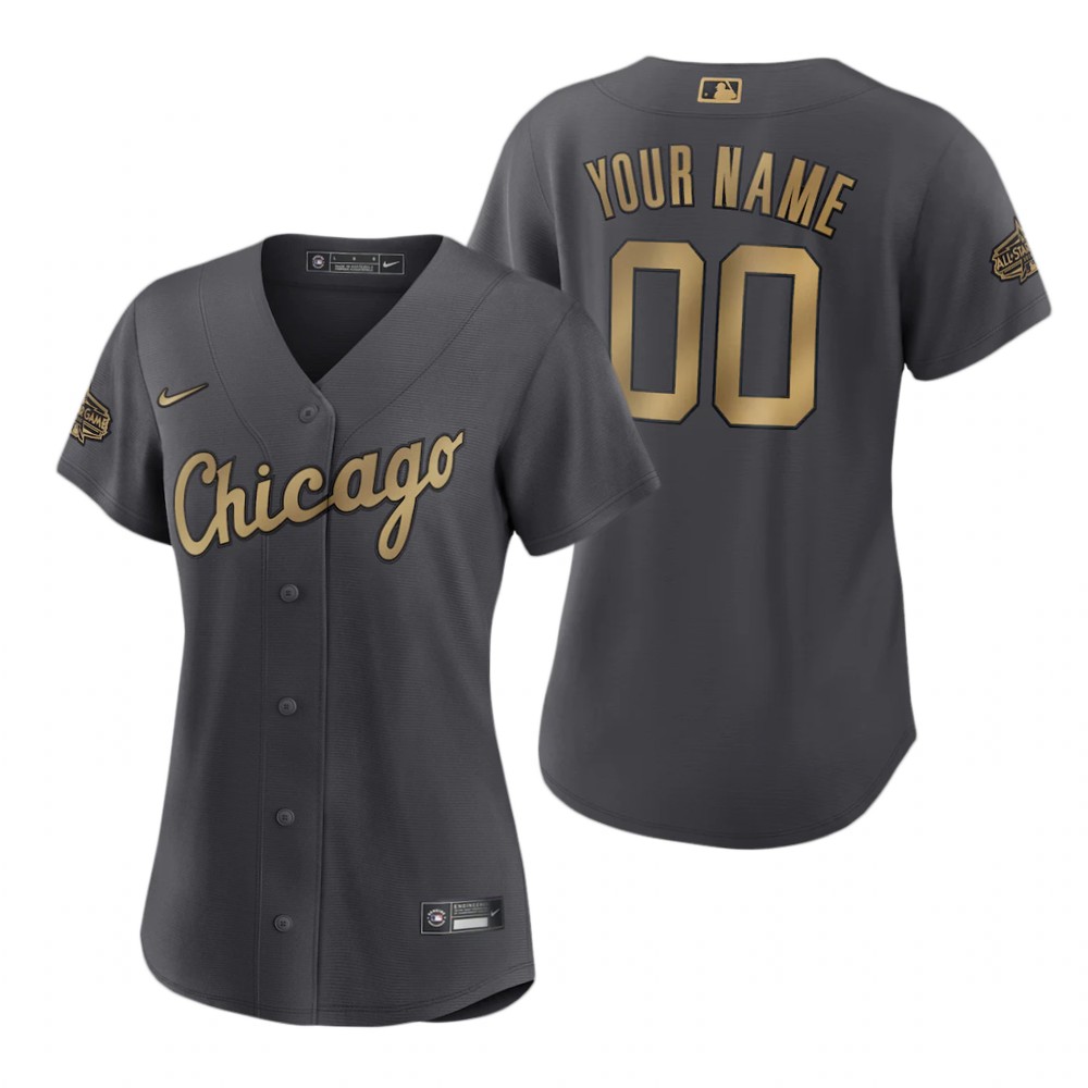Women's Chicago White Sox Custom Charcoal 2022 MLB All-Star Game Replica Jersey Women's Chicago White Sox Custom Charcoal 2022 MLB All-Star Game Replica Jersey