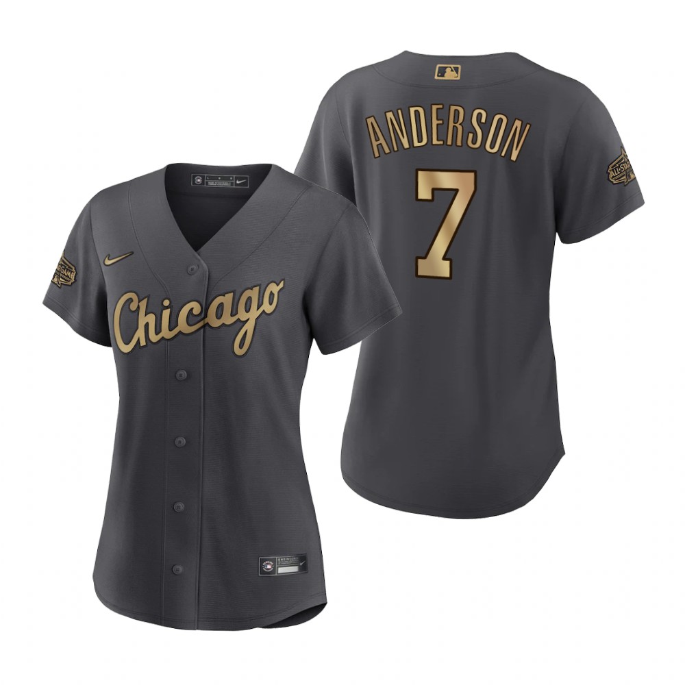 Women's Chicago White Sox Tim Anderson Charcoal 2022 MLB All-Star Game Replica Jersey Women's Chicago White Sox Tim Anderson Charcoal 2022 MLB All-Star Game Replica Jersey