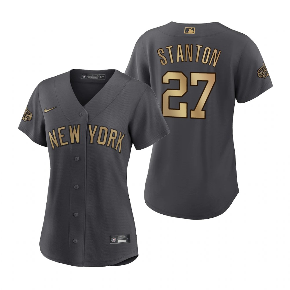 Women's New York Yankees Giancarlo Stanton Charcoal 2022 MLB All-Star Game Replica Jersey