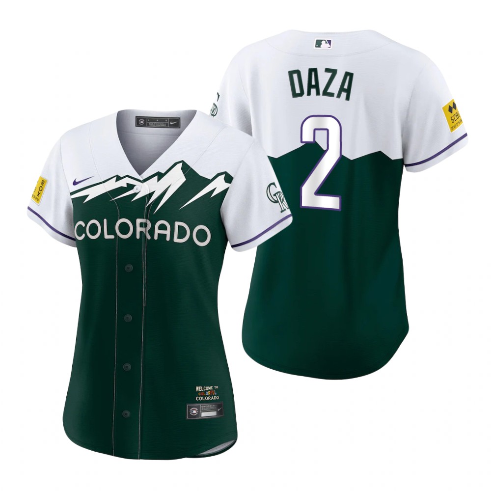 Women's Colorado Rockies Yonathan Daza Green 2022 City Connect Replica Jersey