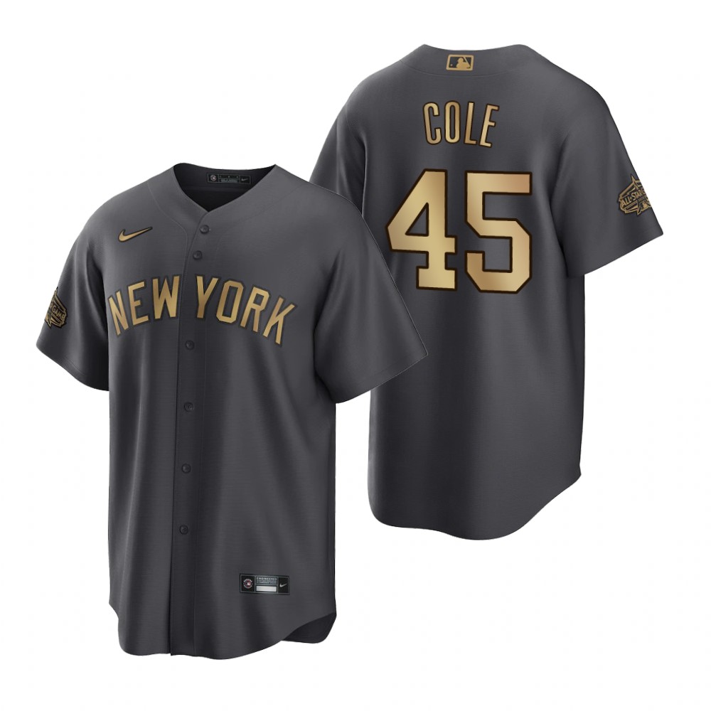 New York Yankees Gerrit Cole Charcoal 2022 MLB All-Star Game Replica Jersey
