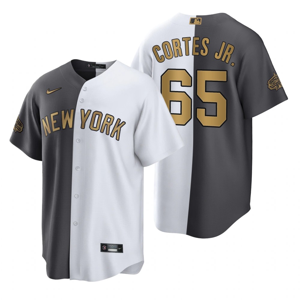 New York Yankees Nestor Cortes Jr. Split White Charcoal 2022 MLB All-Star Game Jersey