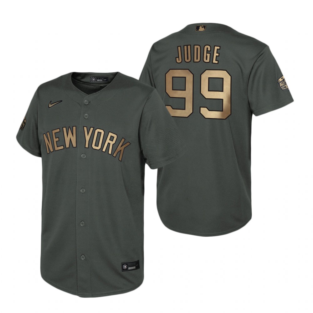 Youth New York Yankees Aaron Judge Charcoal 2022 MLB All-Star Game Replica Jersey